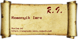 Remenyik Imre névjegykártya