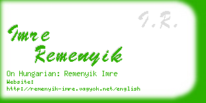 imre remenyik business card